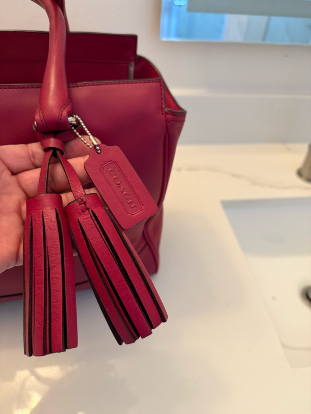 Coach 19890 dark red leather legacy medium, Candace tote shoulder bag - Picture 3 of 16